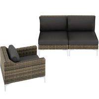 GARTEN-LOUNGE-SET Villanova,kein Aufbau,anthrazit-meliert - Anthrazit, Kunststoff - tectake