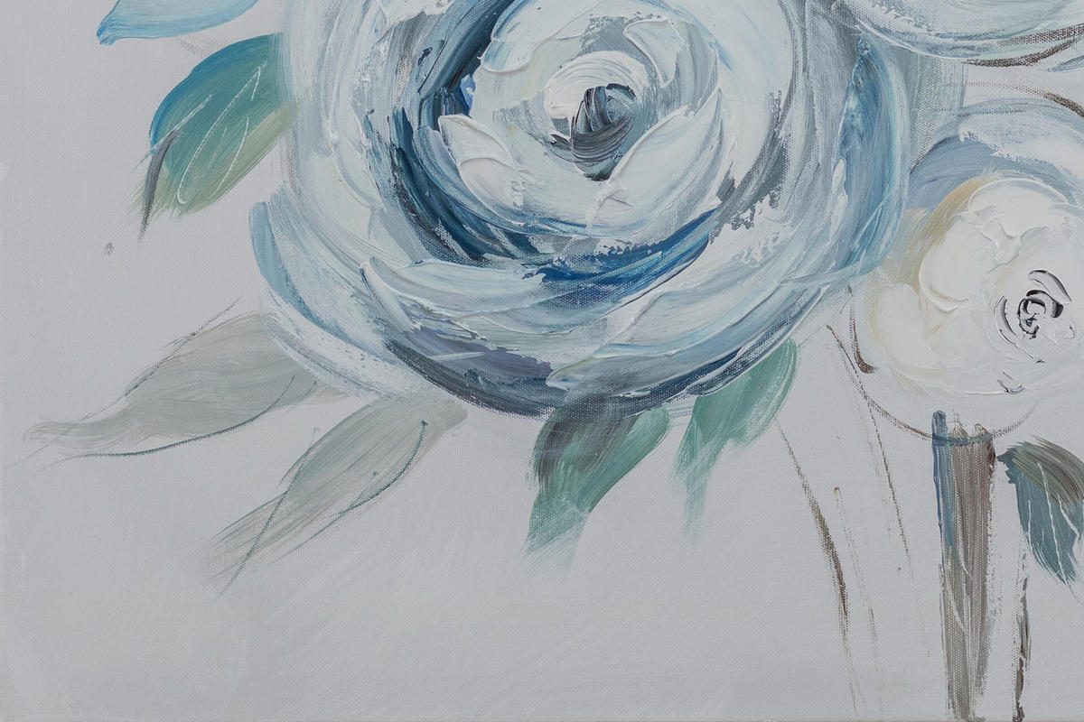ACRYLBILD HANDGEMALT 60/60 cm - Blau/Weiß, Holz/Textil (60/60cm) - KUNSTLOFT