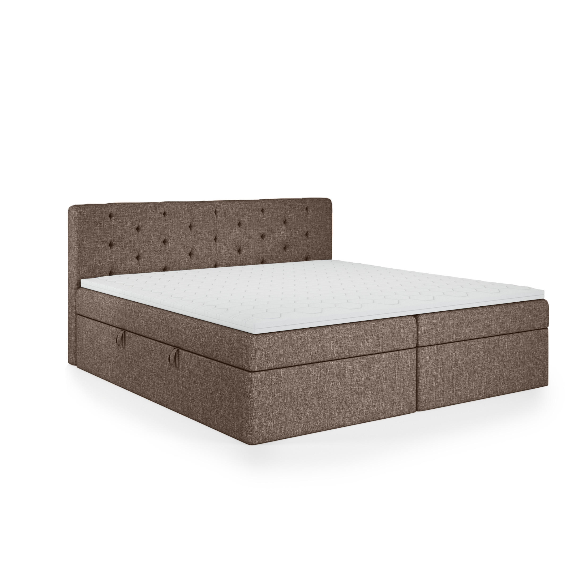 BOXBETT Doppelbett Pekin Braun 160x200 cm - Braun, Textil (160/200cm) - Fedve