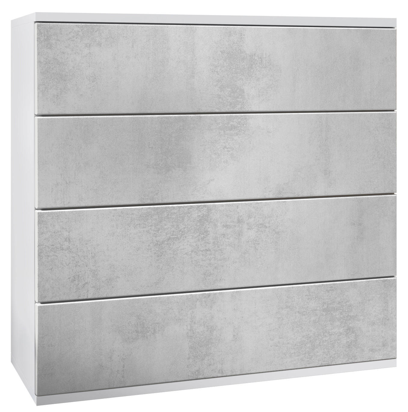 KOMMODE Pavos Beton Oxid Optik - Hellgrau, Holzwerkstoff (76/76/35cm) - Vladon