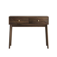 SCHREIBTISCH Walnussfarben 100/35/80 cm mit 2 Schubladen und offenen Fächern - Walnussfarben, Holzwerkstoff (35/100/80cm) - PANGIVO