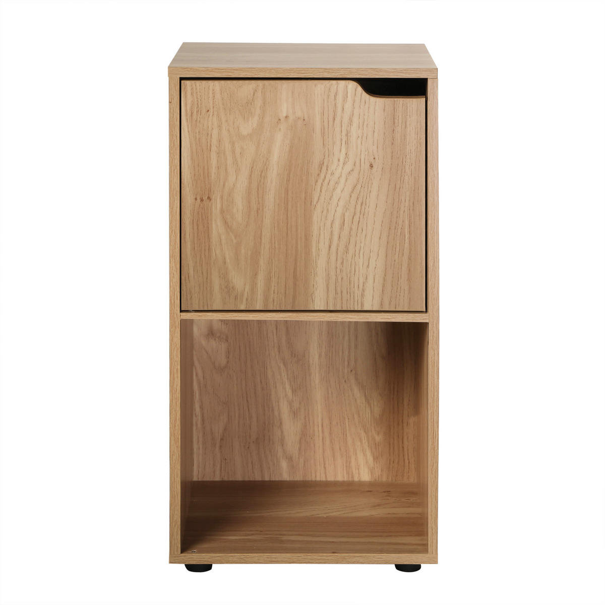 NACHTTISCHEN mit 2 Fächern im Holzdekor mit 1 Tür - L31 cm - Set aus 2 - Eschefarben, Holzwerkstoff (29/61.6/30.7cm) - Calicosy