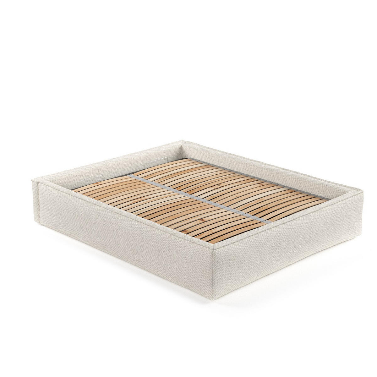 POLSTERBETT Alvar Beige 120/200 cm im Chenille-Stoff - Beige/Schwarz, Holz/Holzwerkstoff (120/200cm) - Maison de Reve