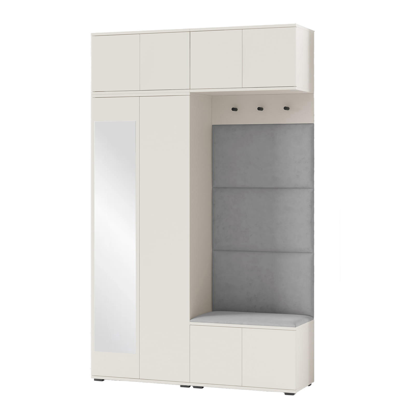 GARDEROBE NAPOLI 1 Flur und Eingangsbereich GRAU - Beige/Grau, Holzwerkstoff (140/225/40cm) - Jerpax