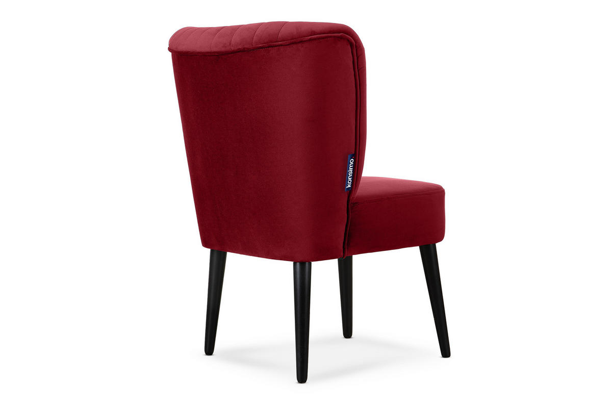 COCKTAILSESSEL DUCO auf hohen Beinen, Rot/Schwarz - Rot/Schwarz, Holz/Textil (63/89/65cm) - KONSIMO®