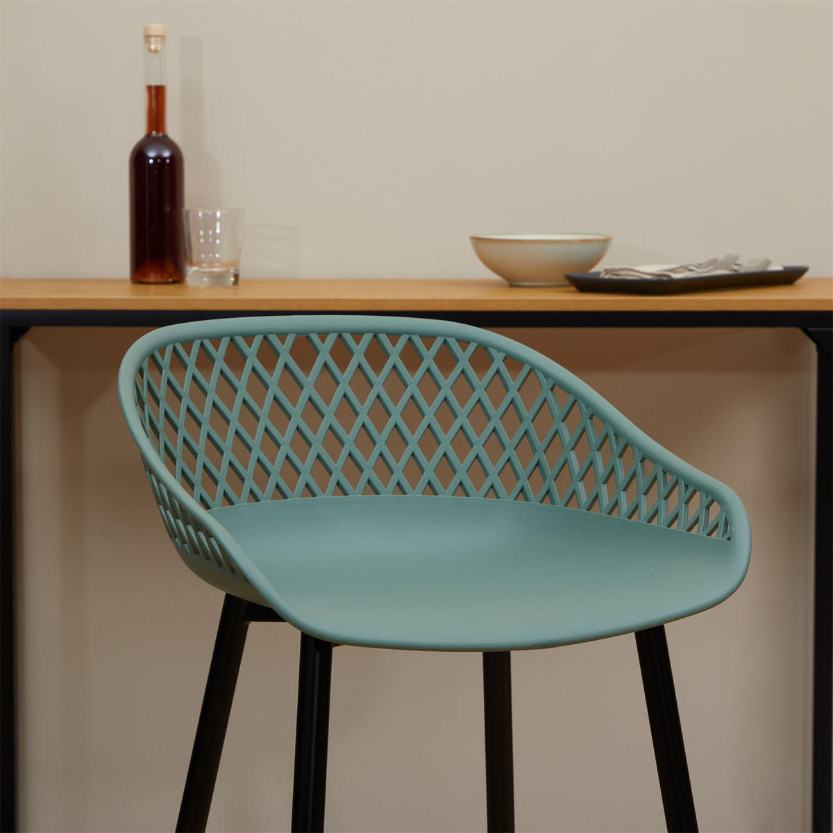 BARHOCKER IREK 2ER-SET - Grün, Textil (48/96/48cm) - IDIMEX
