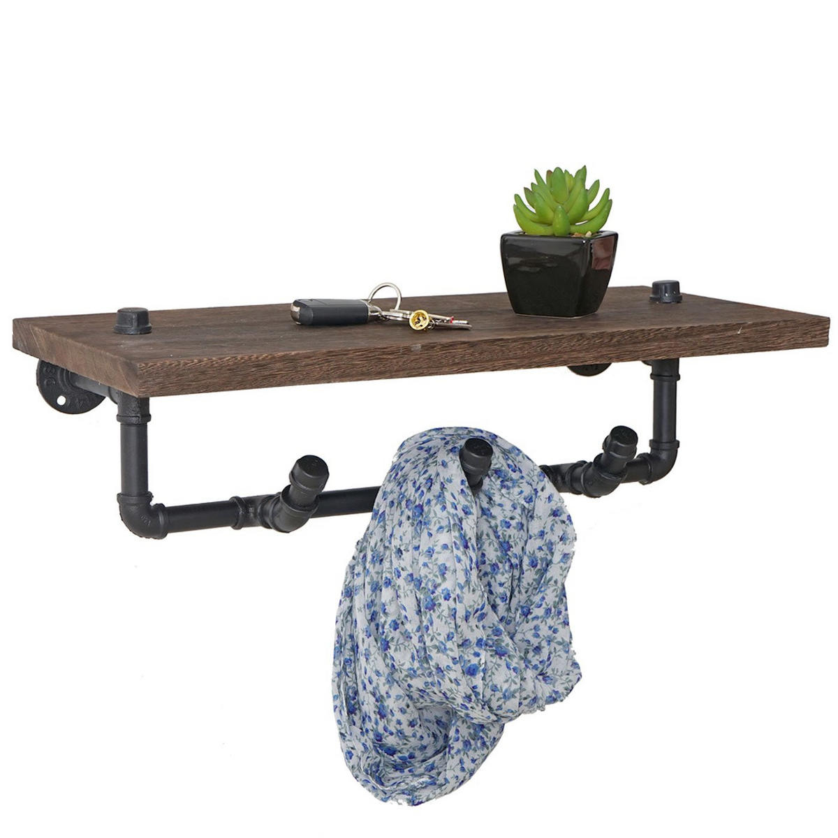 WANDGARDEROBE Braun, Schwarz - Schwarz/Braun, Holz (60/16/25cm) - MCW