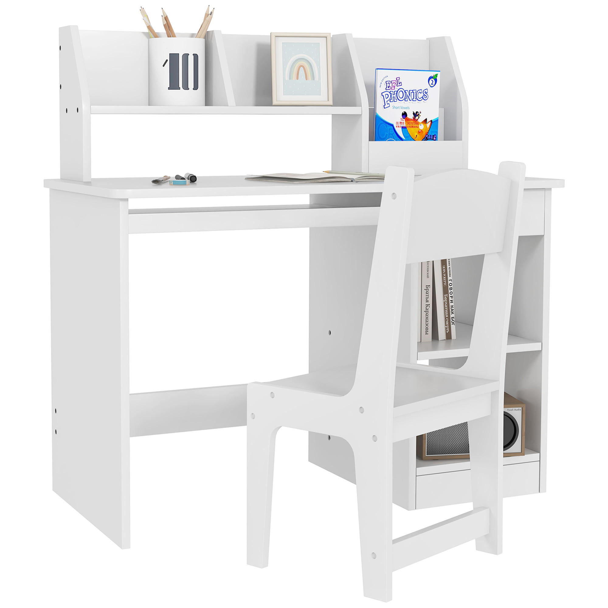 SCHREIBTISCH-SET DE-17508 Weiß - Weiß, Holzwerkstoff (90/90/45cm) - ComfortXL