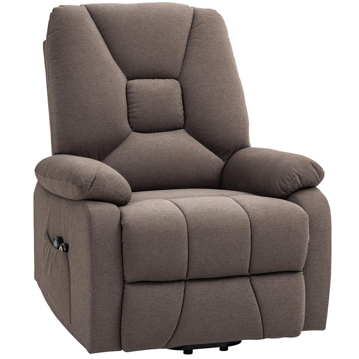 MASSAGESESSEL Braun mit Aufstehhilfe, Massagefunktion und Fernbedienung 93/83/108 cm - Braun, Naturmaterialien (93/108/83cm) - PANGIVO
