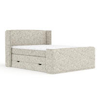 BOXSPRINGBETT Freeland Beige 160/200 cm mit Matratze und Topper - Beige/Schwarz, Holz/Holzwerkstoff (160/200cm) - Maison de Reve