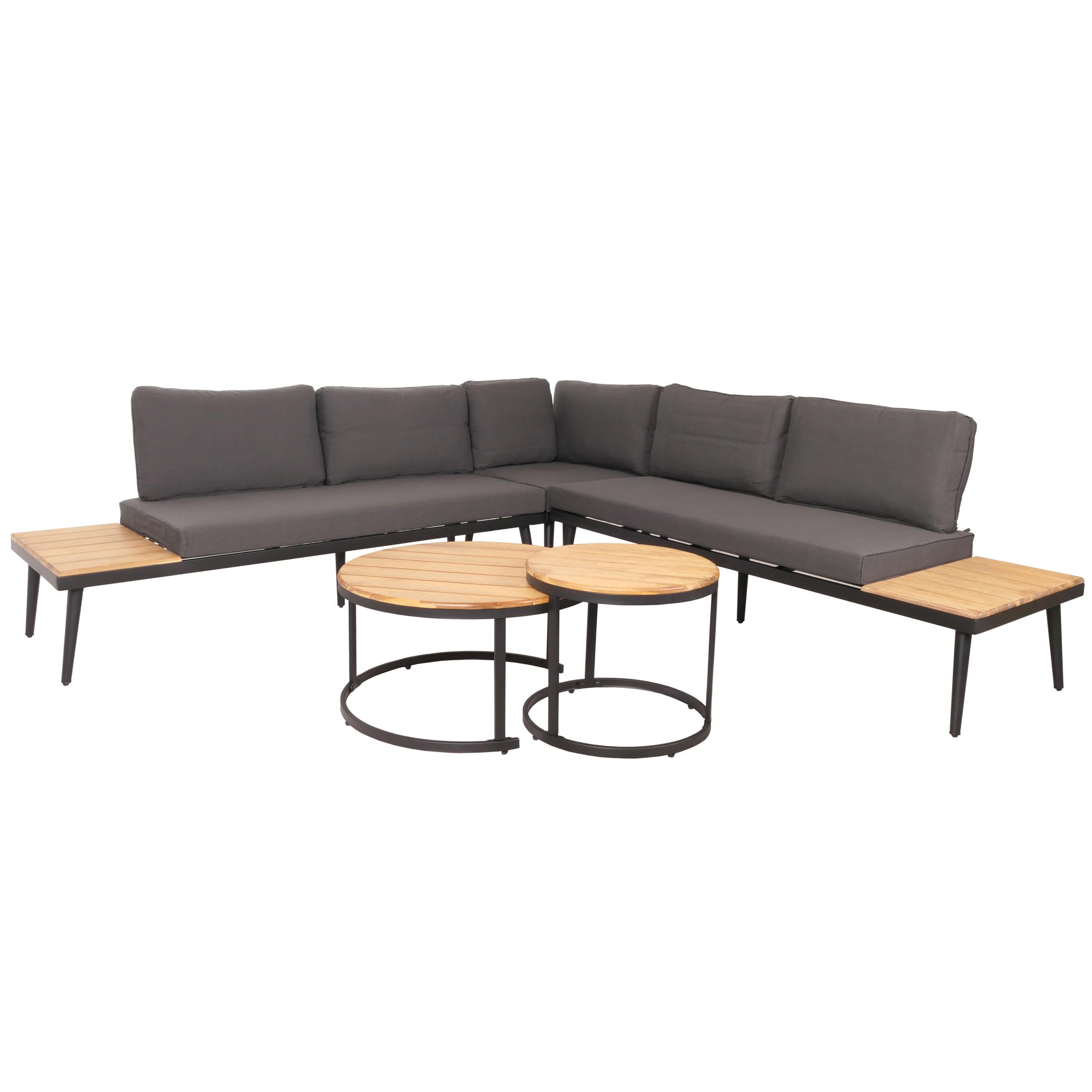 GARTEN-GARNITUR H54C Braun, Dunkelgrau - Dunkelgrau/Braun, Holz - MCW