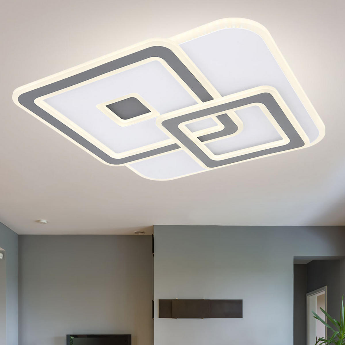 LED DECKENLEUCHTE Metall Weiß - Weiß, Metall (50/50/60cm)