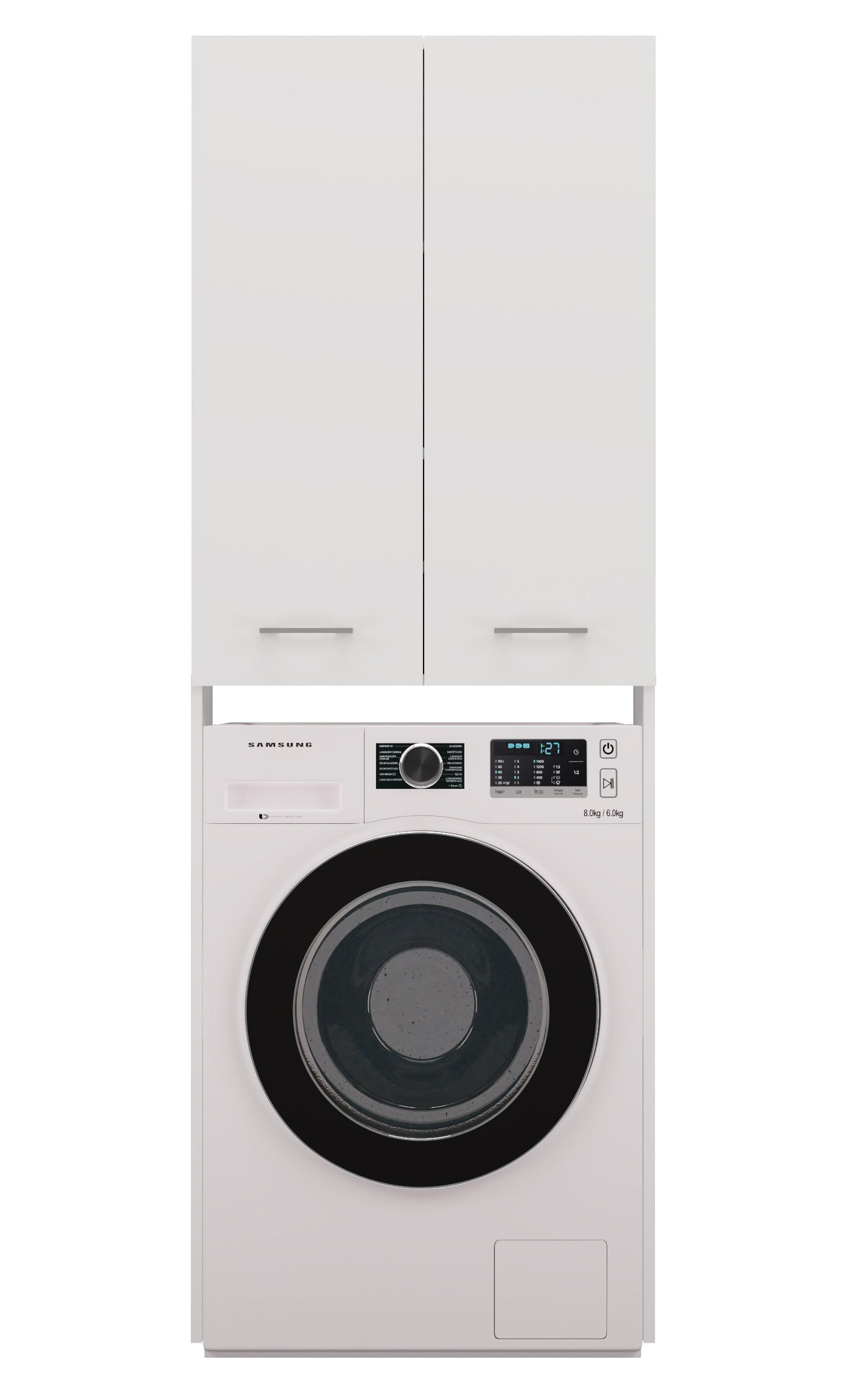 BADEZIMMERSCHRANK ÜBER WASCHMASCHINE POLA DD WEISS - Weiß, Holzwerkstoff (64/180/30cm) - CDF