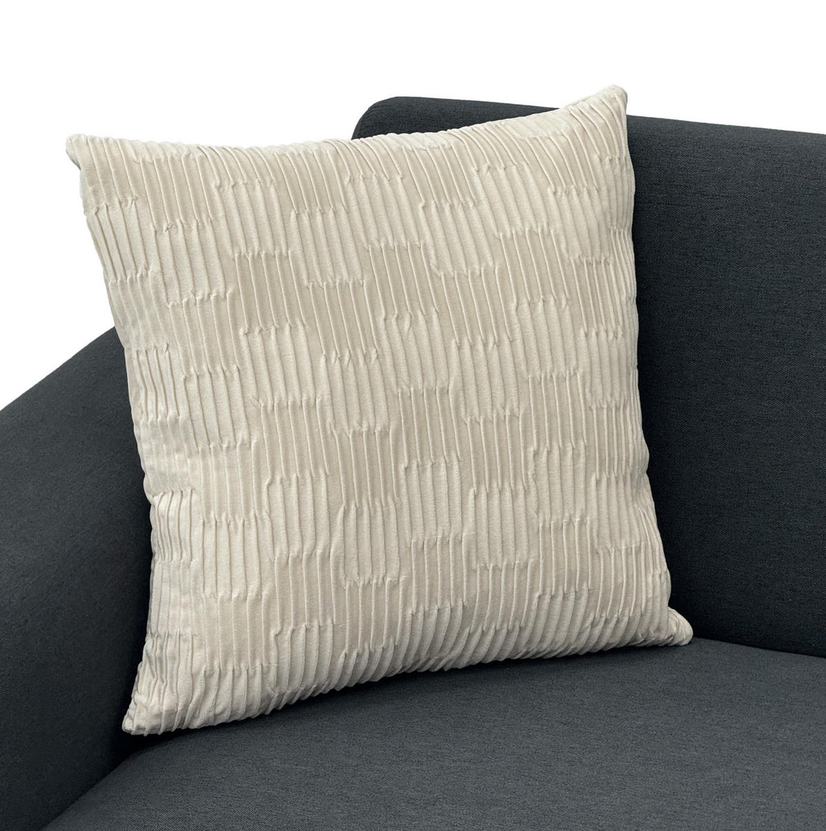 2-SITZER 172/72/82 cm dunkelgrau aus Sperrholz und Massivholz mit Metallfüßen - Dunkelgrau, Textil (73.5/81.5/172cm) - OKMYHOME