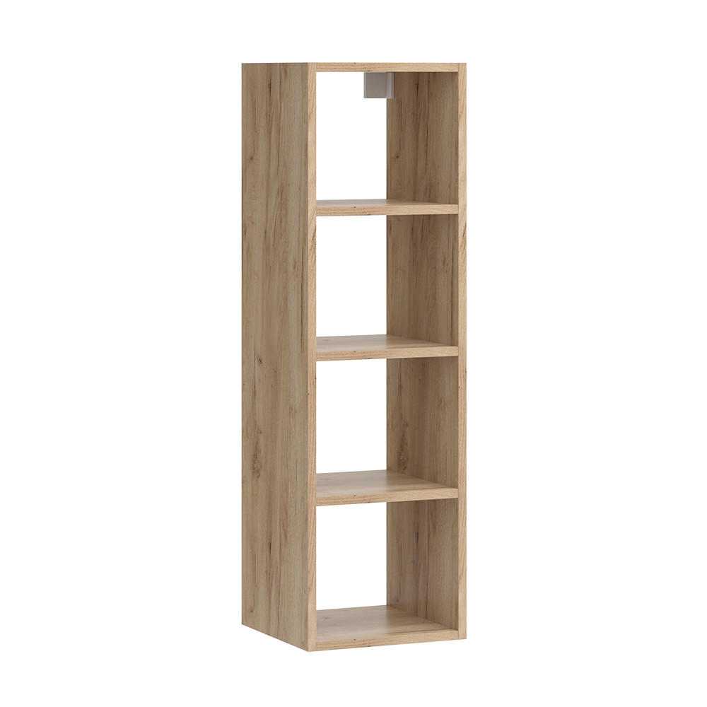 WANDREGAL Wido Anthrazit 30 x 100 cm mit 4 offene Ablagen - Anthrazit/Sonoma Eiche, Holzwerkstoff (30/100/30cm) - Vicco