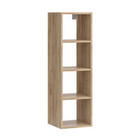 WANDREGAL Wido Anthrazit 30 x 100 cm mit 4 offene Ablagen - Anthrazit/Sonoma Eiche, Holzwerkstoff (30/100/30cm) - Vicco
