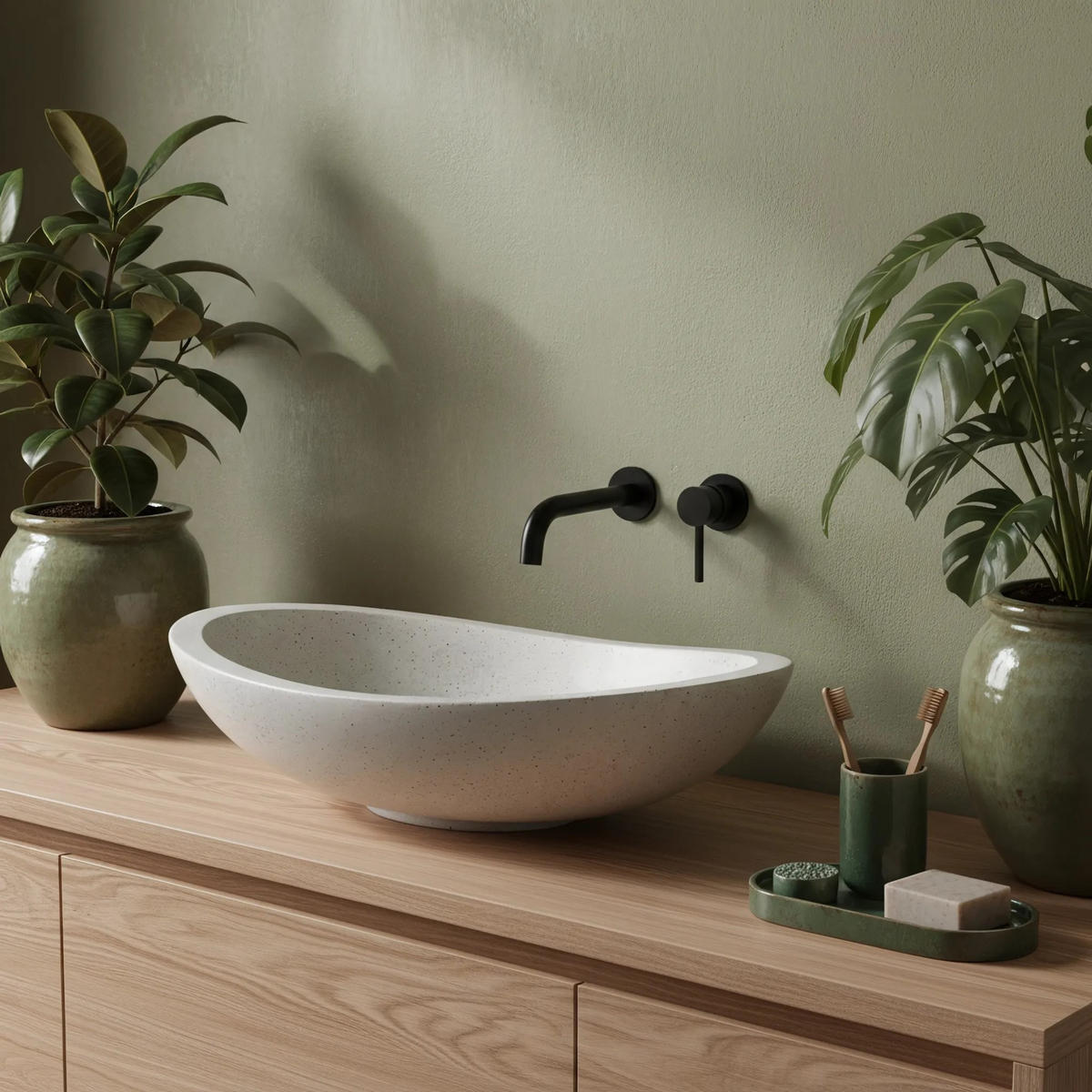 AUFSATZWASCHBECKEN Rea Leona - Beige, Keramik (46.5/12.5/37cm) - REA