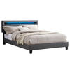 POLSTERBETT MIT LED COLUMBUS 140X200 CM - Grau, Textil (140/200cm) - CARO-Möbel