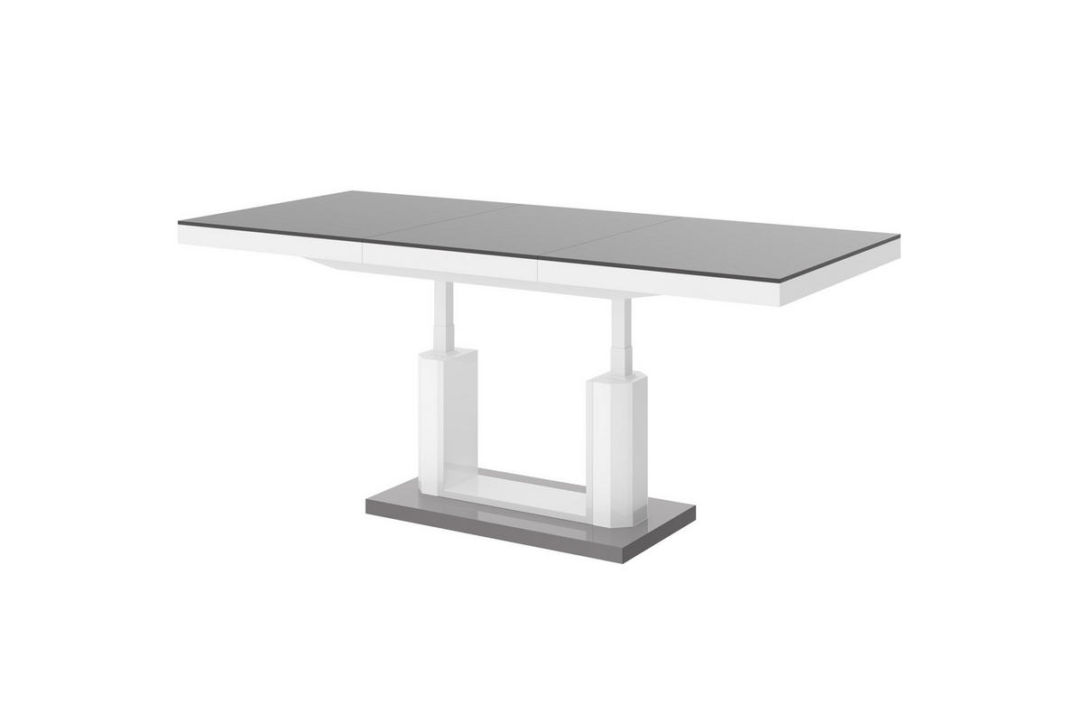 COUCHTISCH rechteckig Grau Hochglanz - Weiß Hochglanz 120/75/54 cm - Weiß Hochglanz/Grau, Holzwerkstoff (75/120/54cm) - designimpex