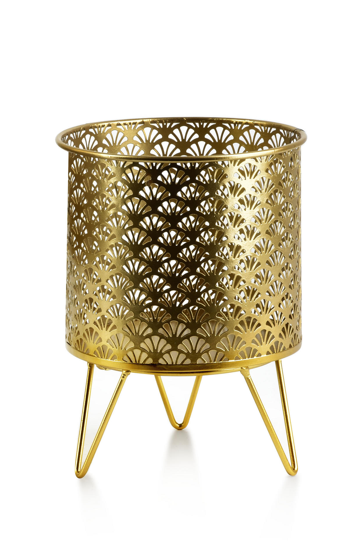 BLUMENTOPF Swen Gold 18 cm Metall - Goldfarben, Metall (23.5/18cm) - Mondex