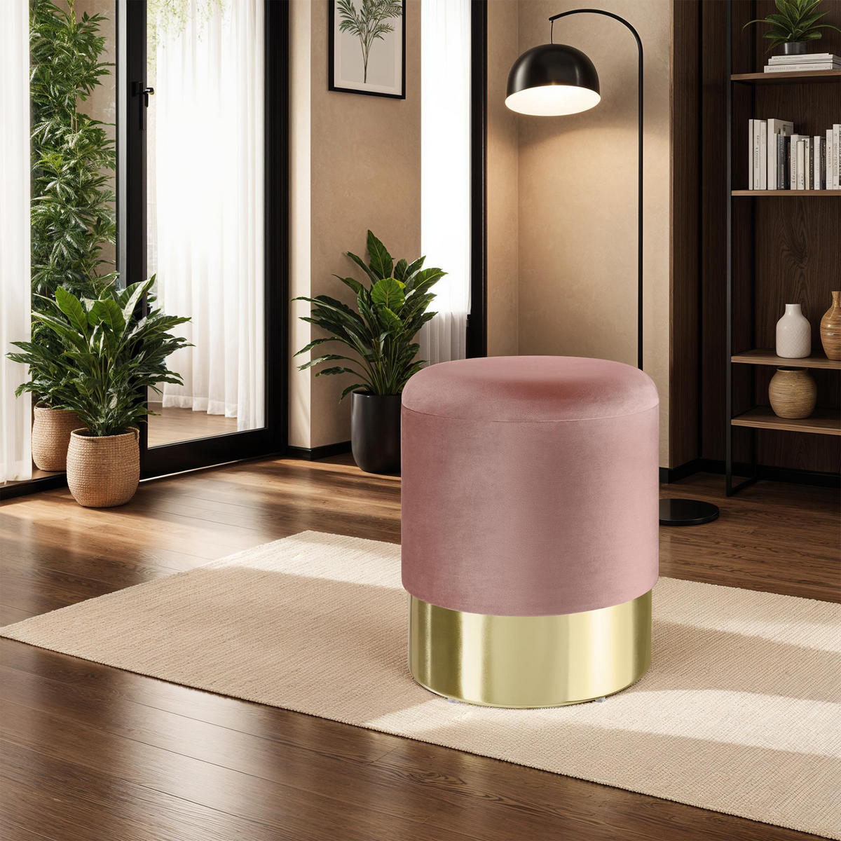 SITZHOCKER mit Stauraum Sarina,36 x 44,5 cm,rosa - Rosa, Holz (36/44.5/36cm) - tectake