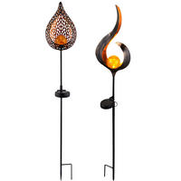 LED AUSSENLEUCHTE Solar Steckleuchte Bronze - Bronzefarben, Glas (16/7/90cm) - Globo Lighting