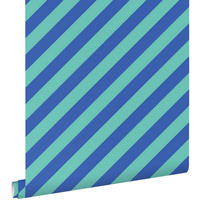 TAPETE Streifen 50 x 900 cm - Türkis, Papier (50/900cm) - ESTAhome