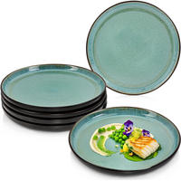 SPEISETELLER SET FIJI - 6 teilig aus Steingut - Grün, Keramik (17cm) - Sänger