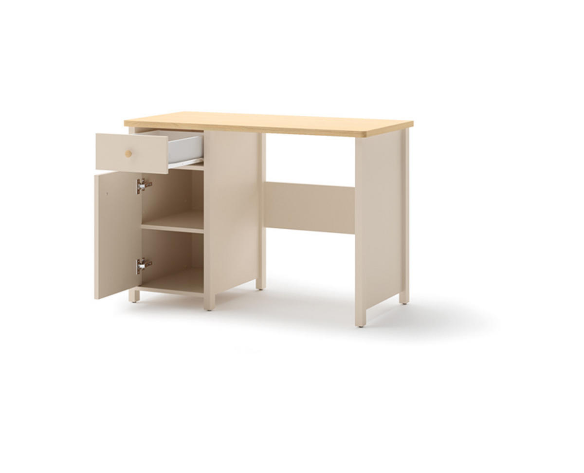 SCHREIBTISCH STORY 3 - Eichefarben/Beige, Holzwerkstoff (110/76/52cm) - Meblini