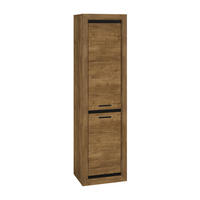 STAURAUMSCHRANK Baltica Lefkas Eiche / schwarz 55 / 43 / 200cm - Eichefarben/Braun, Holz/Holzwerkstoff (55/200/43cm) - Feldmann-Wohnen