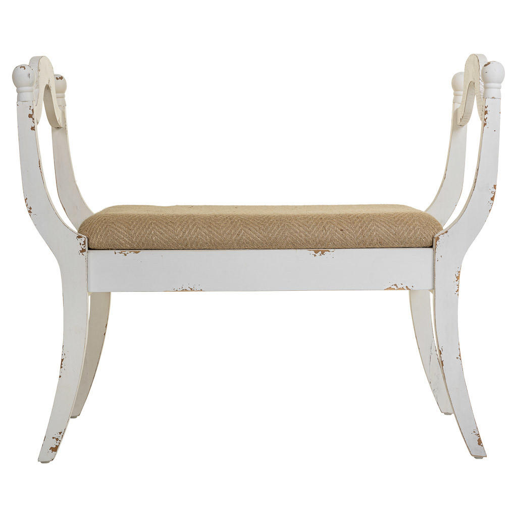BANK aus holz gepolsterte Weiß 90x46x78 cm - Weiß, Holz (90/78/45.5cm) - Wanderlust
