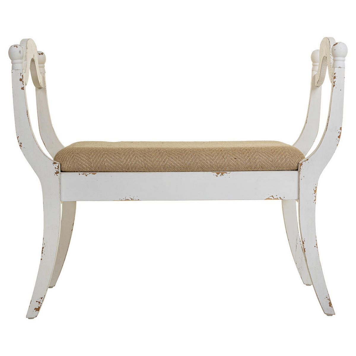 BANK aus holz gepolsterte Weiß 90x46x78 cm - Weiß, Holz (90/78/45.5cm) - Wanderlust