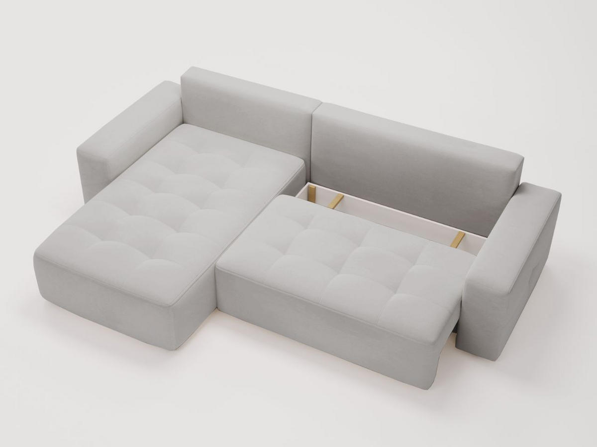 ECKSOFA Portland Hellgrau Links - Hellgrau, Holz/Kunststoff (165/250cm) - Graingold