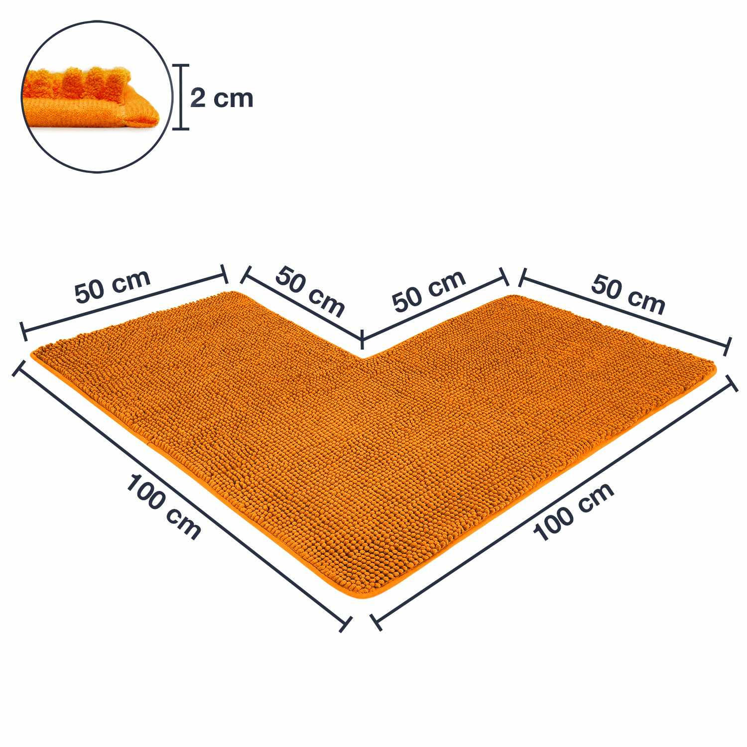 ECKBADEMATTE PARIS - Orange, Textil (100/100cm) - WohnDirect