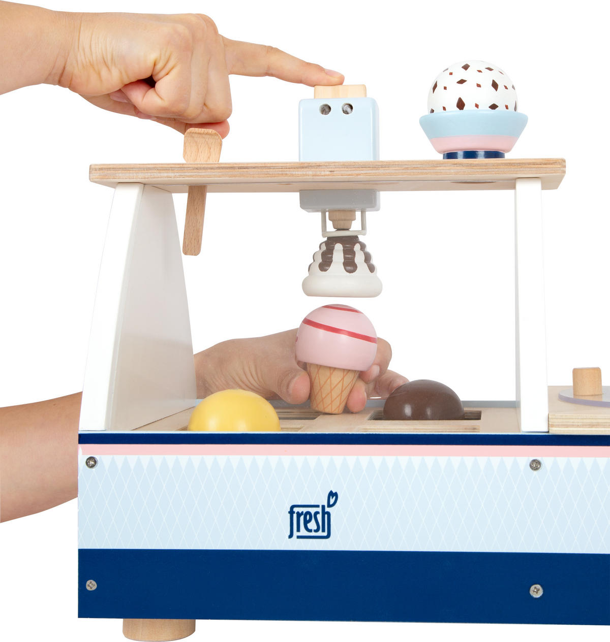 EISTHEKE „FRESH“ - Blau, Holz (21/47/45cm) - small foot