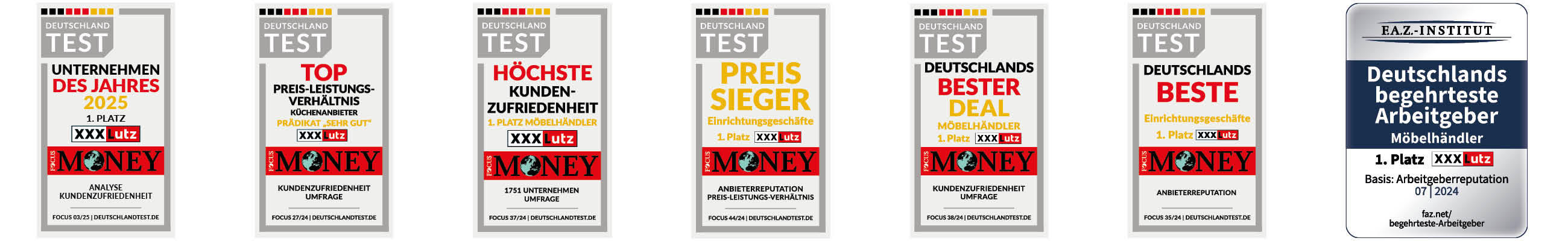 XXXLutz Siegel - DEUTSCHLANDTEST.DE und faz.net/begehrteste-Arbeitgeber
