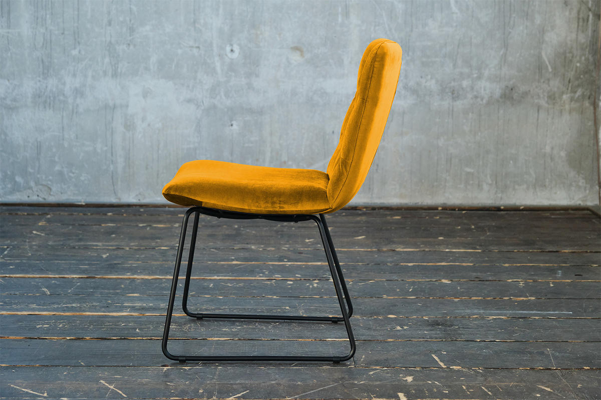 STUHL NEW CHARME Gelb Velvet (1er-Set) - Currygelb/Gelb, Textil (52/87/66cm) - KAWOLA