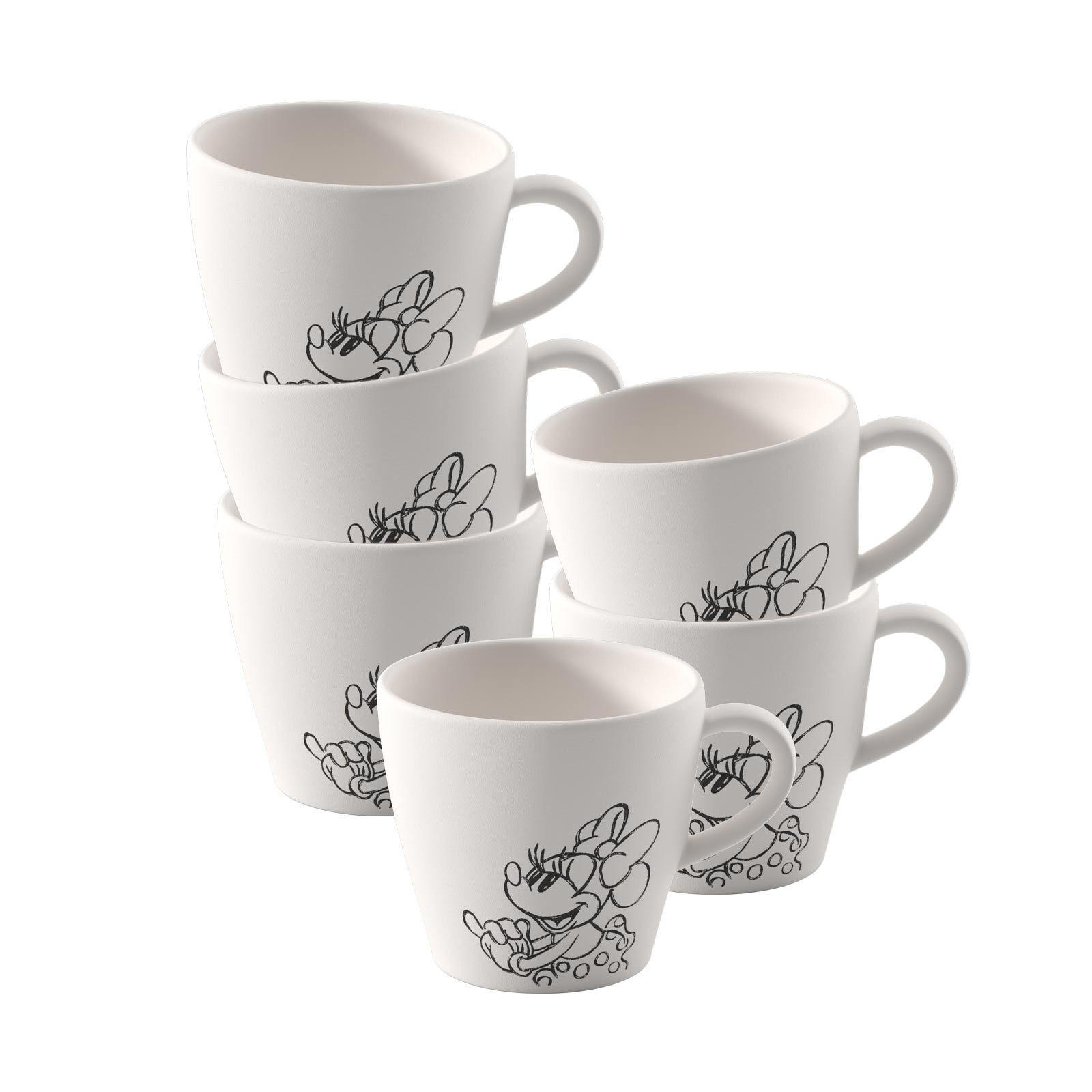 KAFFEETASSEN Manufacture Rock blanc - Mickey Mouse weiß 160 ml 6er Set - Weiß, Keramik (0.16L) - Villeroy & Boch