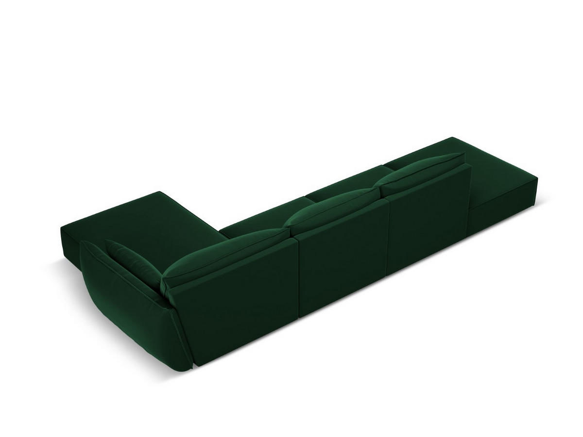 ECKSOFA rechts Kaelle aus Samt flaschengrün 5 Sitzplätze - Dunkelgrün, Textil (171/364cm) - Micadoni