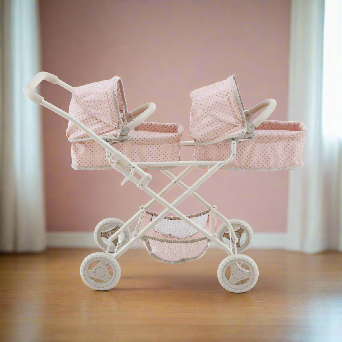 PUPPENWAGEN mit Verdecken, 66cm, Rosa - Pink, Kunststoff (39/66/80cm) - Teamson Kids