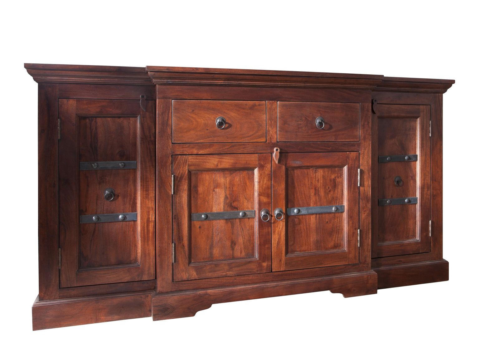 SIDEBOARD Akazie 160x45x85 nougat lackiert OXFORD #902 - Dunkelbraun, Holz (160/85/45cm) - Massivmoebel24