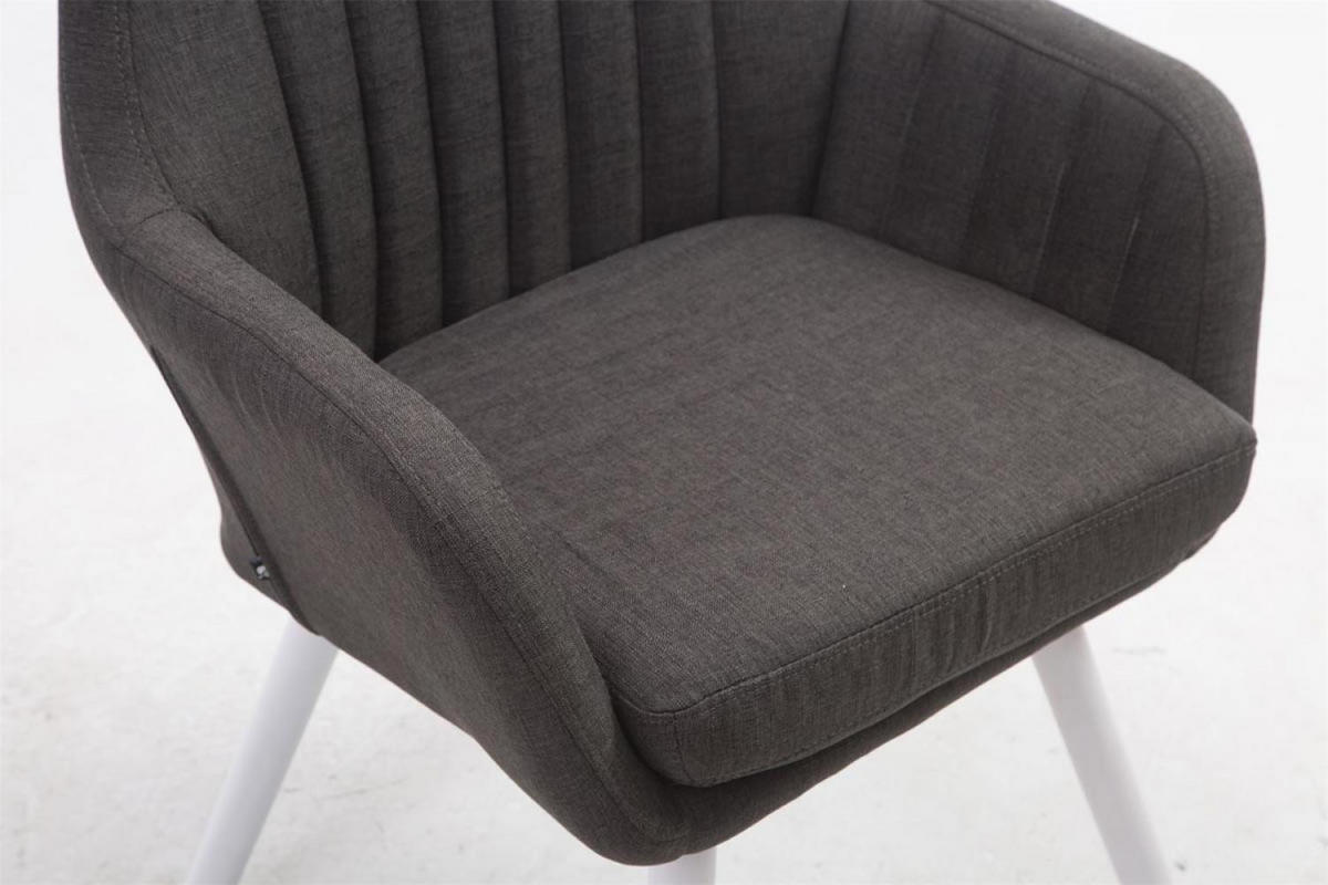 ARMLEHNENSTUHL Stoff dunkelgrau - Dunkelgrau/Weiß, Holz/Textil (67/93/58cm) - CLP