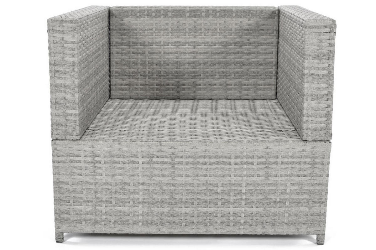 GARTENSESSEL Porto Grau, mit Graphitkissen - Graphitfarben/Grau, Holzwerkstoff/Metall (75/62/67cm) - Bettso