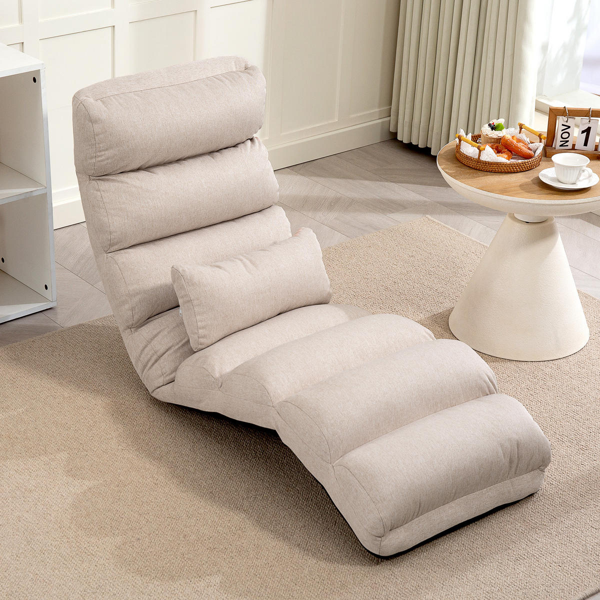 SCHLAFSESSEL DE-13443 Beige - Beige, Textil (58/78/119cm) - ComfortXL