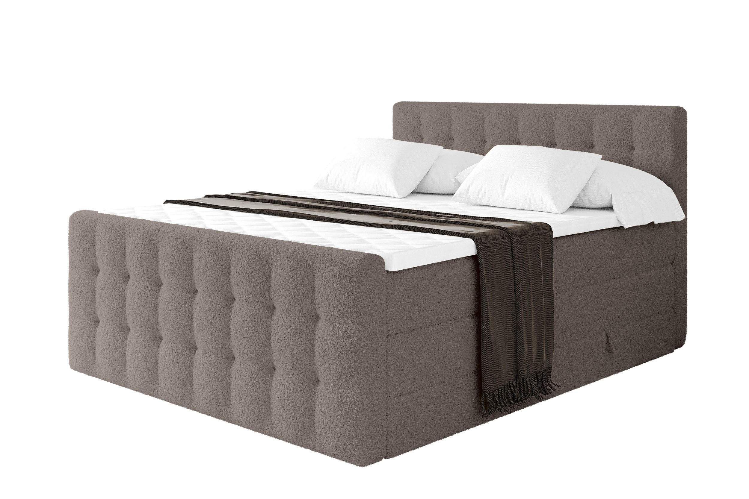 Altdecor Boxspringbett Braun 203x200 cm