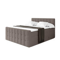 BOXSPRINGOVÁ POSTEL s matrací H3/H4 - IGAN-Z KING - 180x200 cm Hnědá - hnědá, kompozitní dřevo (183/200cm) - ALTDECOR