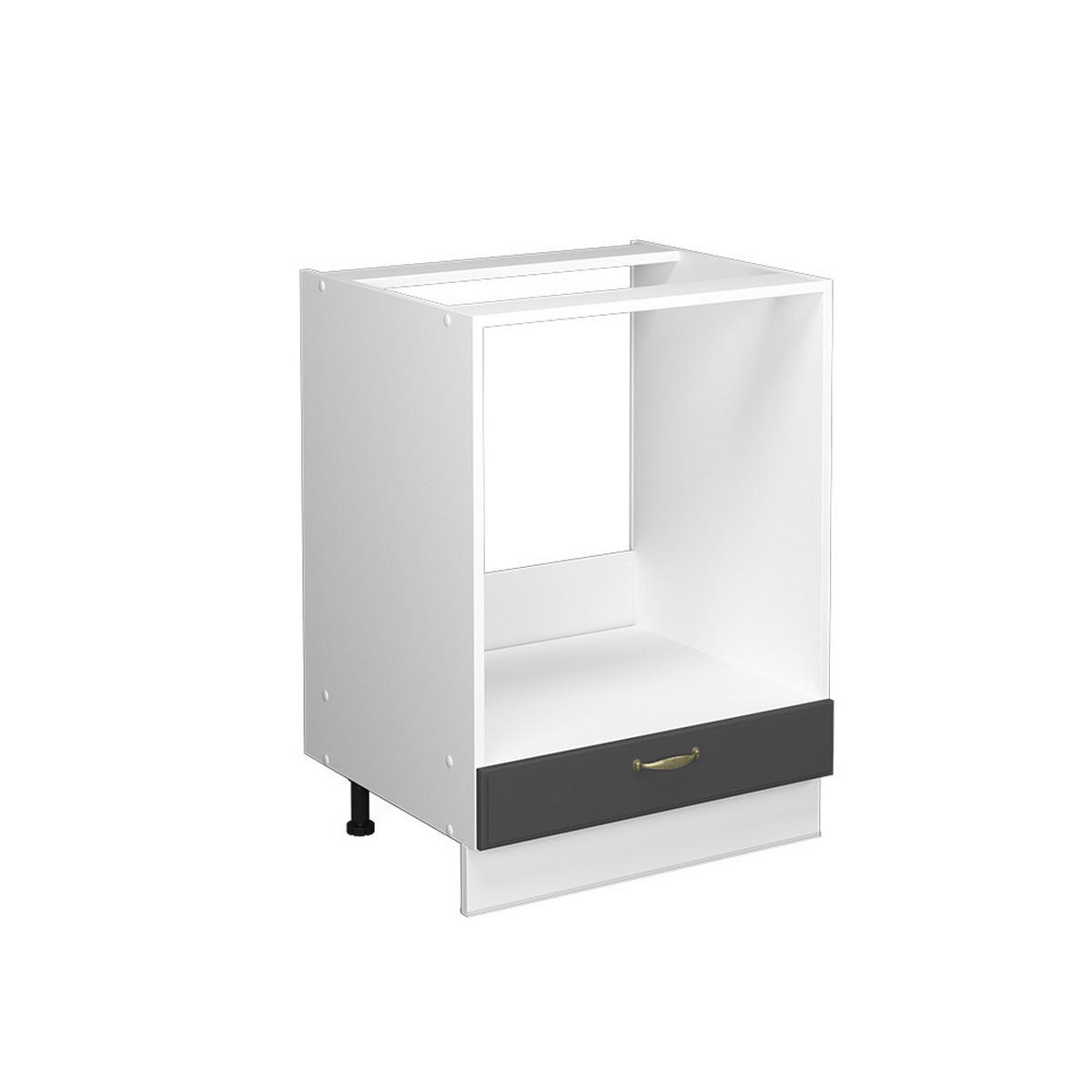 HERDUMBAUSCHRANK Fame-Line Anthrazit-Gold 60 cm ohne AP - Anthrazit/Weiß, Holzwerkstoff (60/82/51.6cm) - Vicco