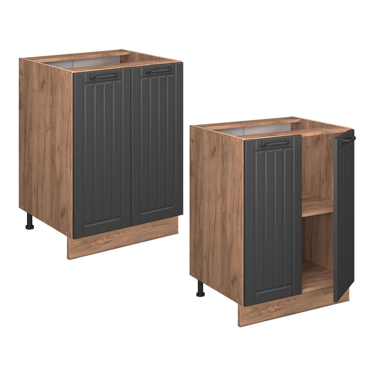 Honigeiche/Dunkelgrau, Holzwerkstoff (60/82/60cm) - Vicco