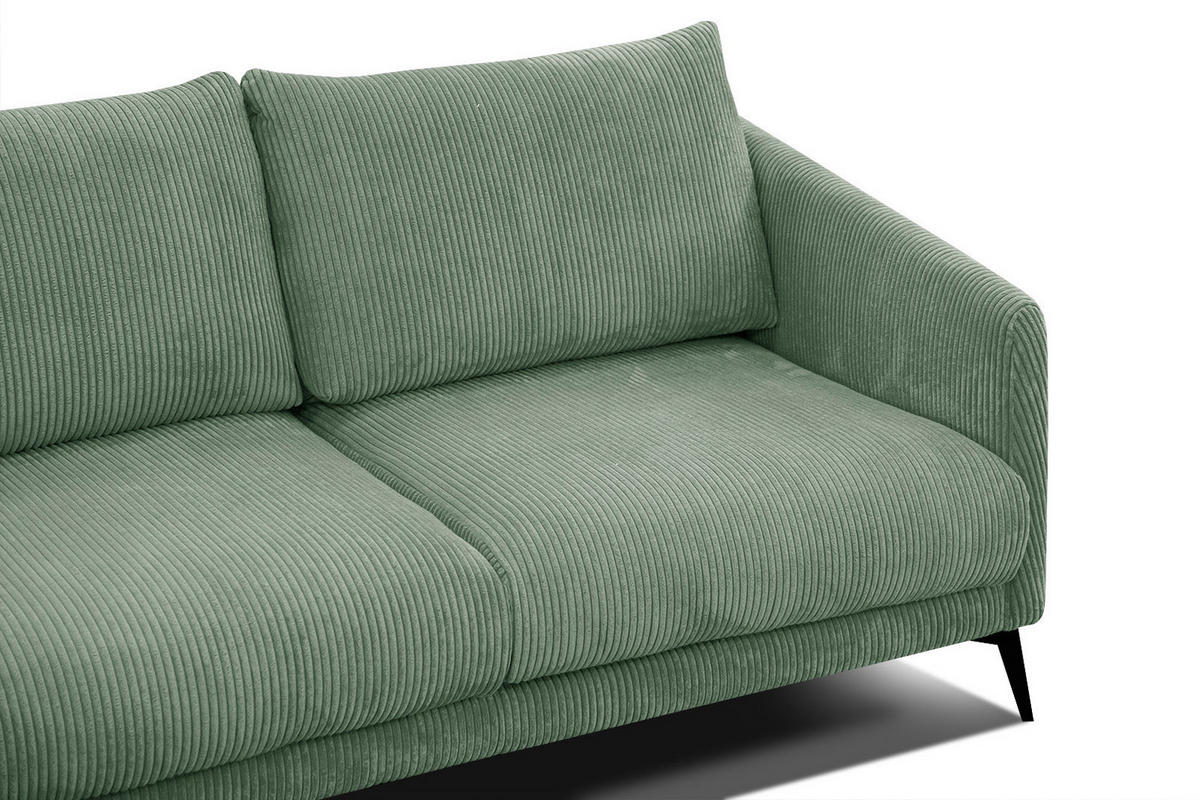 ECKSOFA VILT 4-Sitzer, mintgrün - Schwarz/Mintgrün, Holzwerkstoff/Textil (156/255cm) - Courtois Laville