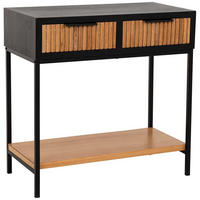 KONSOLENTISCH aus Metall und Holz, 80x42x79cm - Braun, Holz (42/80/79cm) - Wanderlust